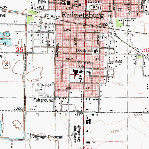 Topographic Map of Holy Family Catholic Church, IA