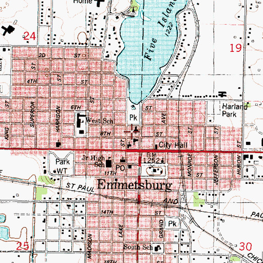 Topographic Map of Bethany Lutheran Church, IA