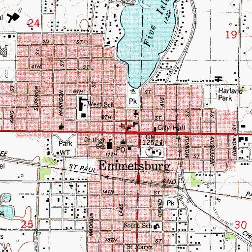 Topographic Map of Trinity Episcopal Church, IA