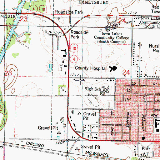 Topographic Map of Assembly of God Church, IA