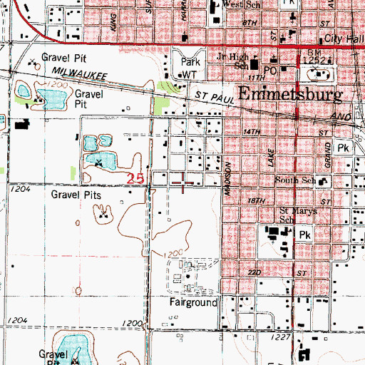 Topographic Map of Grace Baptist Church, IA