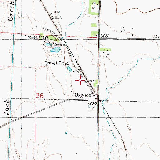 Topographic Map of Osgood Post Office (historical), IA