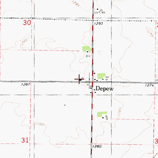 Topographic Map of Saint Johns Lutheran Church, IA