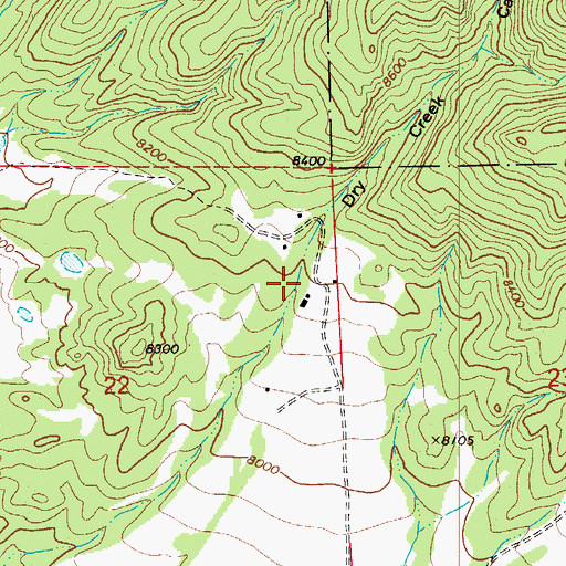 Topographic Map of Dry Creek Canyon, CO