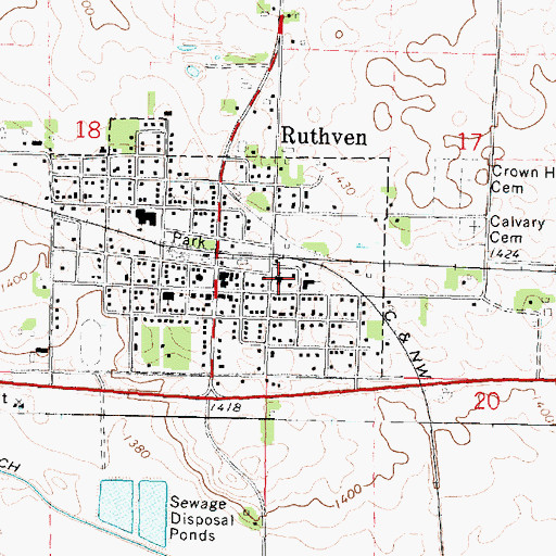 Topographic Map of Zion Lutheran Church, IA