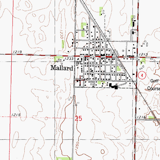 Topographic Map of Saint Marys Catholic Church, IA