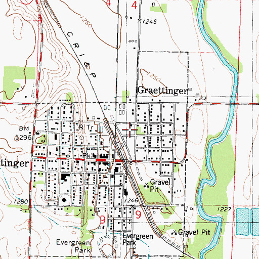 Topographic Map of Farmers Co-op Elevator, IA