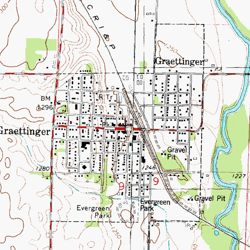Topographic Map of Graettinger Dental Clinic, IA