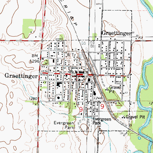 Topographic Map of Graettinger Clinic of Chiropractic Care, IA