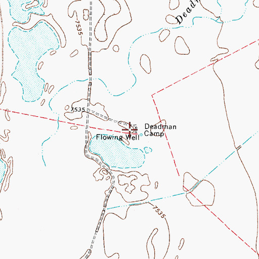 Topographic Map of Deadman Camp, CO