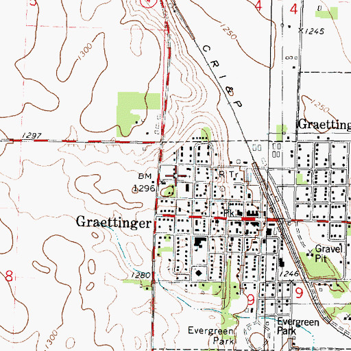 Topographic Map of Immaculate Conception Church, IA