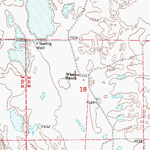 Topographic Map of White Ranch, CO