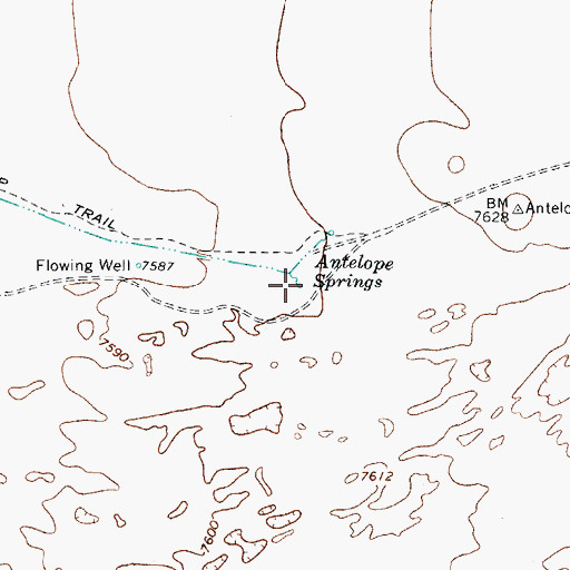 Topographic Map of Antelope Springs, CO