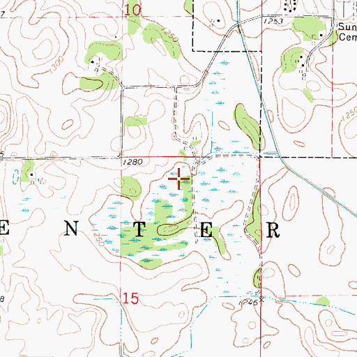 Topographic Map of Wood Duck Marsh, IA