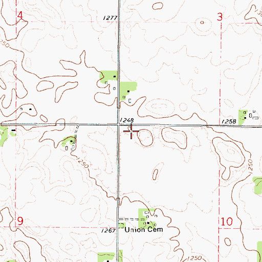 Topographic Map of Ratna Post Office (historical), IA