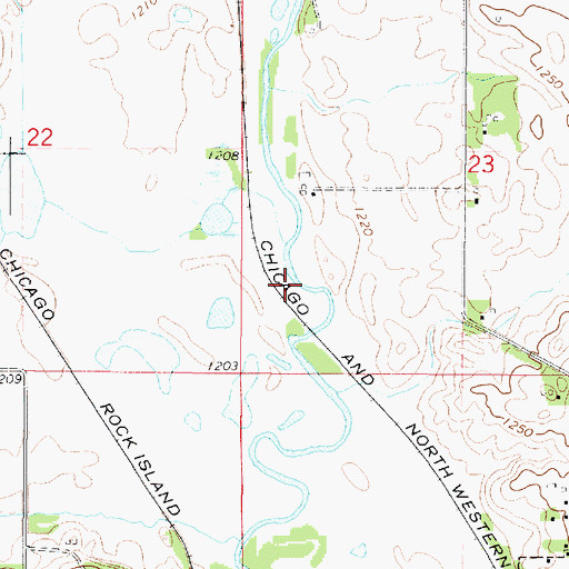 Topographic Map of Nieman Wildlife Area, IA
