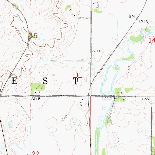 Topographic Map of Hadacek Recreation Area, IA