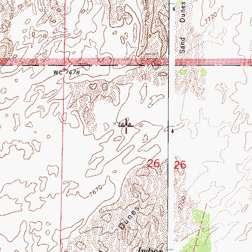 Topographic Map of Great Sand Dunes National Park, CO