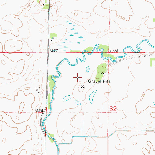 Topographic Map of Lande River Conservation Wildlife Area, IA