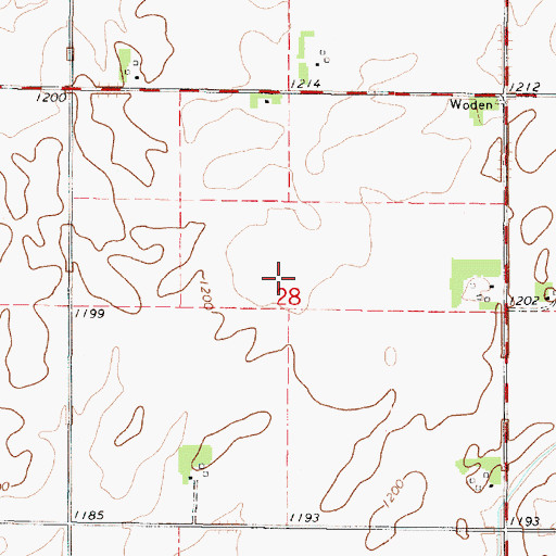 Topographic Map of Grant Township Wildlife Area, IA