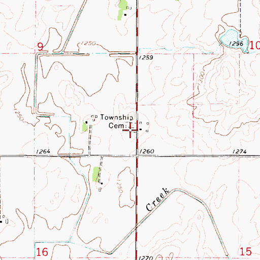 Topographic Map of Linden Township Cemetery Prairie, IA