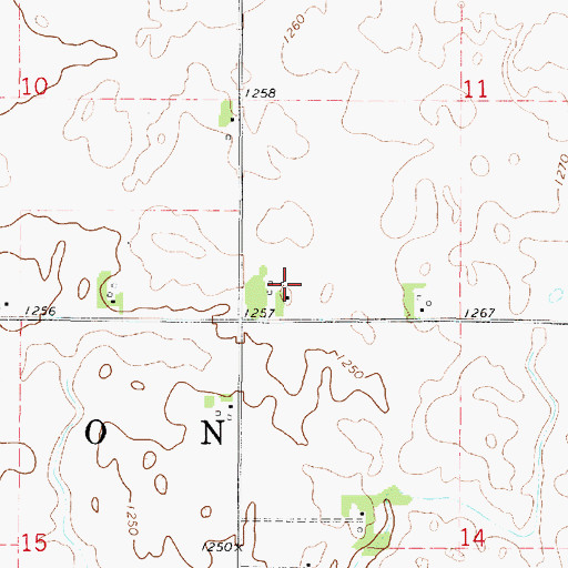 Topographic Map of Tweten Post Office (historical), IA