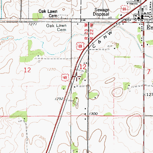 Topographic Map of Norman (historical), IA