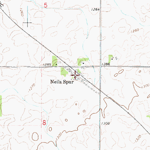 Topographic Map of Neils Post Office (historical), IA