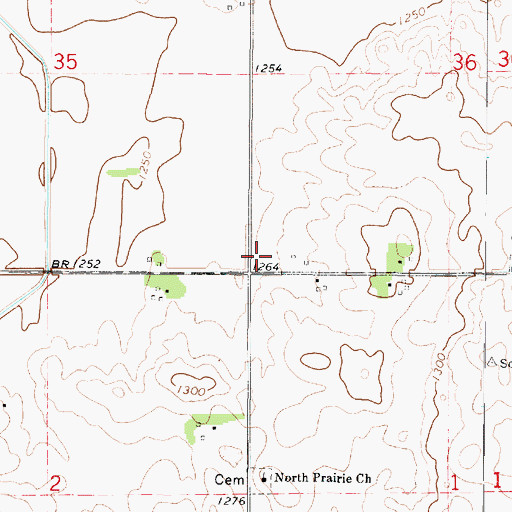 Topographic Map of Grytte Post Office (historical), IA