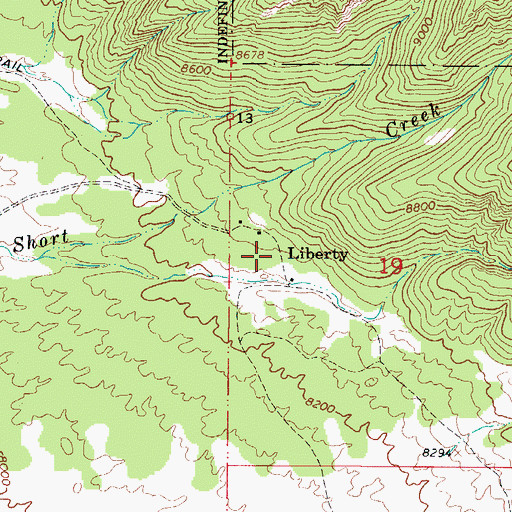 Topographic Map of Liberty, CO