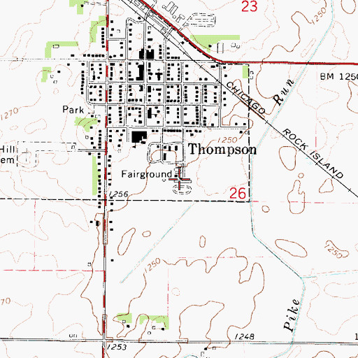 Topographic Map of Winnebago County Fairgrounds, IA