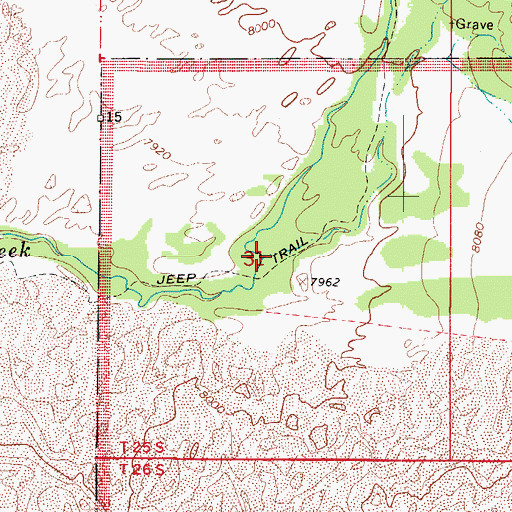 Topographic Map of Cold Creek, CO