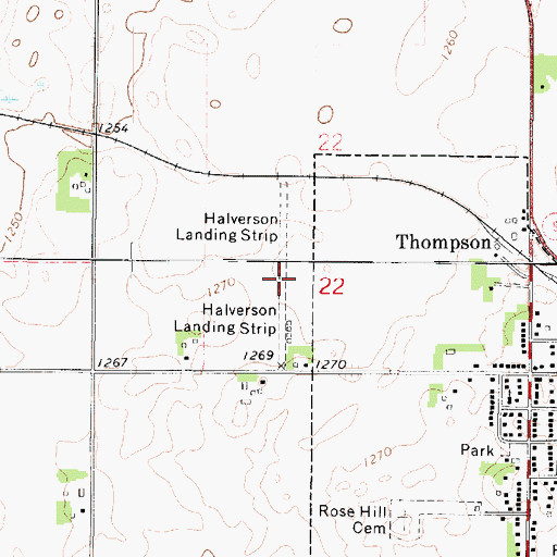 Topographic Map of Halverson Landing Strip (historical), IA