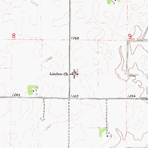 Topographic Map of Linden Cemetery, IA
