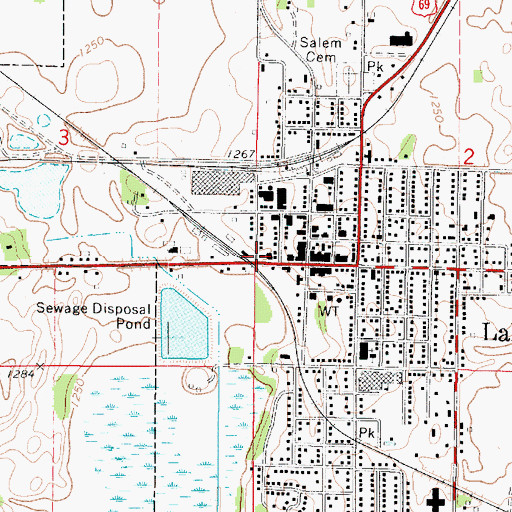 Topographic Map of Lake Mills Fire Department, IA