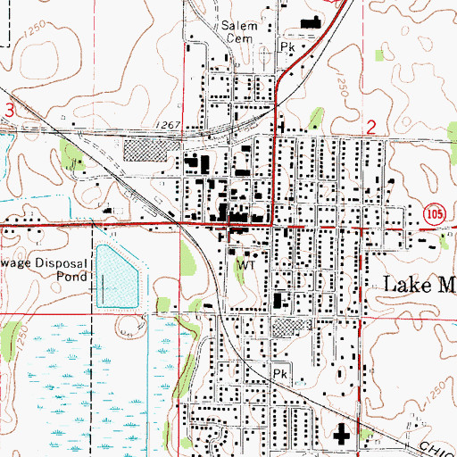 Topographic Map of Helgeson Truman Civic Center, IA