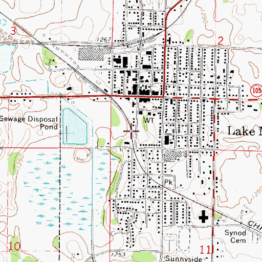 Topographic Map of Lake Mills Police Department, IA