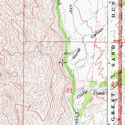 Topographic Map of Horse Canyon, CO