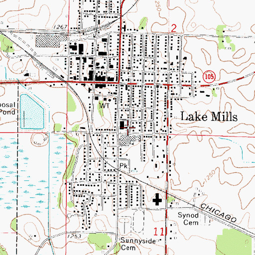 Topographic Map of Saint Patricks Catholic Church, IA
