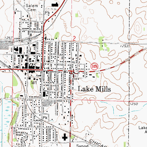 Topographic Map of Victory Christian Fellowship, IA