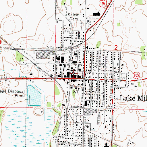 Topographic Map of Dakken Chiropractic Office, IA