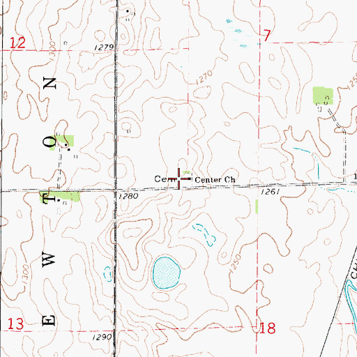 Topographic Map of Center Synod Cemetery, IA