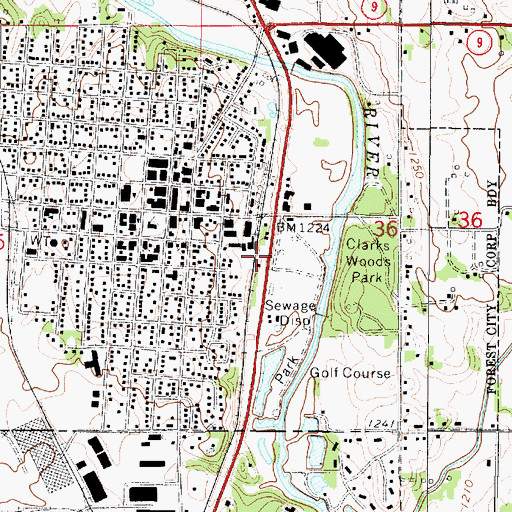 Topographic Map of Forest City, IA