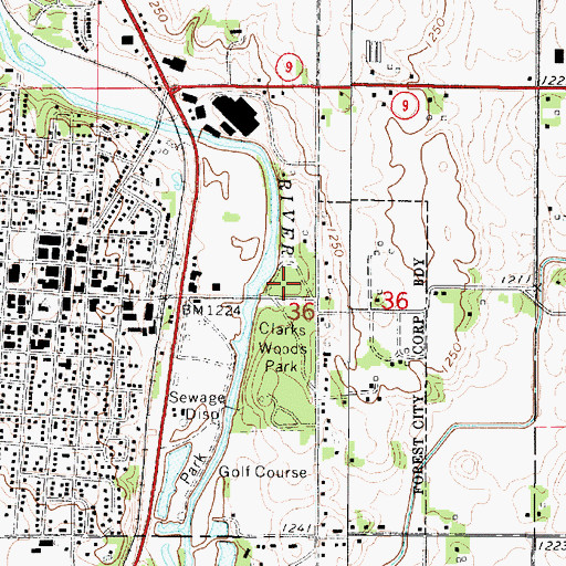 Topographic Map of North Woods Park, IA