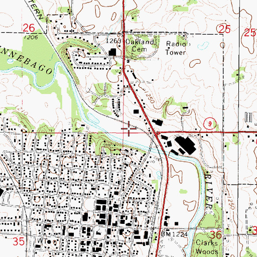 Topographic Map of Tim Coffee Park, IA