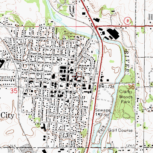 Topographic Map of Forest City Fire Department, IA