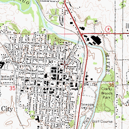 Topographic Map of Forest City Municipal Library, IA