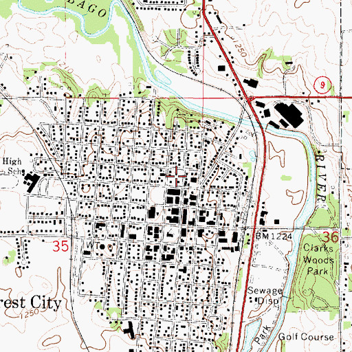 Topographic Map of Mansion Museum, IA