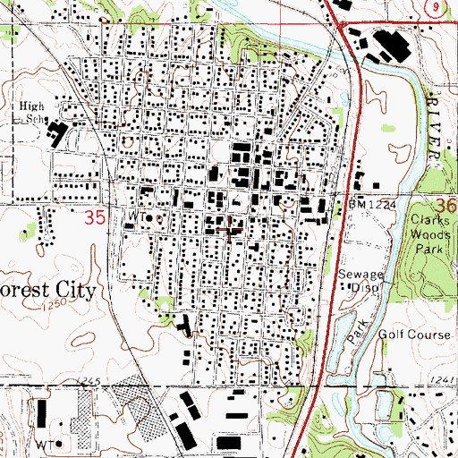 Topographic Map of Immanual Lutheran Church, IA
