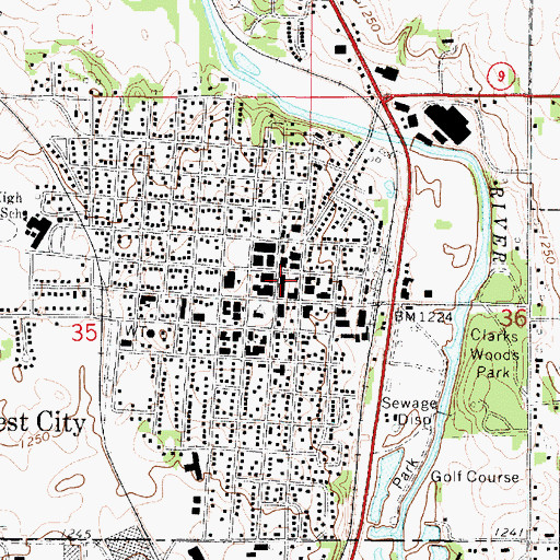 Topographic Map of Wilson Dental Center, IA
